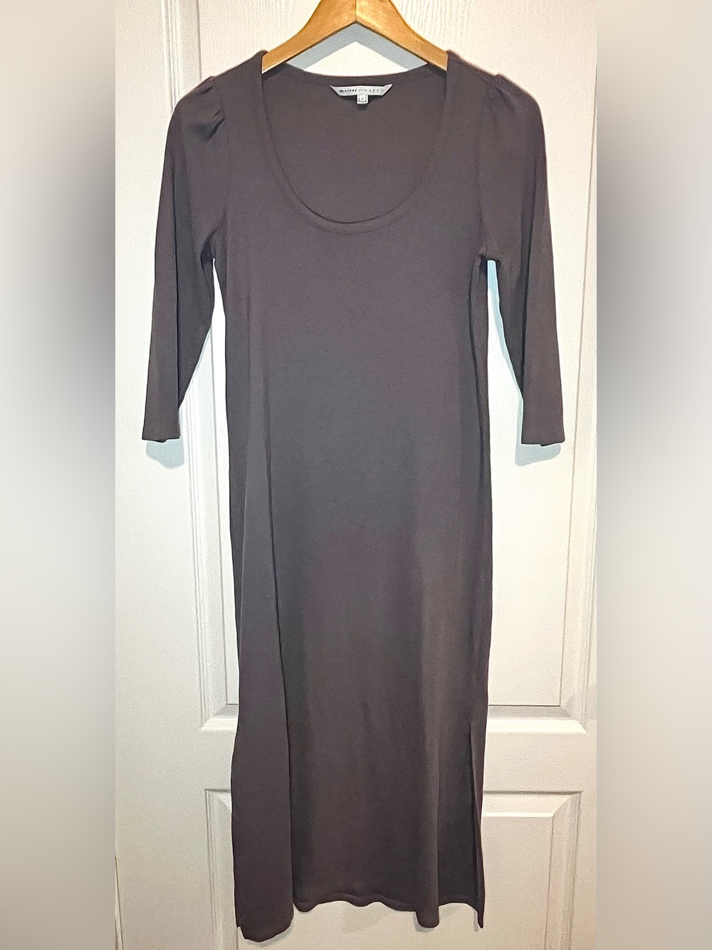 Maternity light purple scoop-neck dress